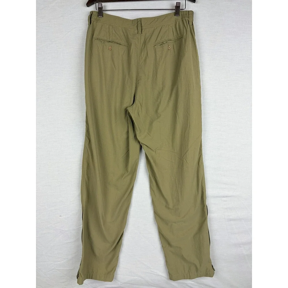 REI Co-op Mens Pleated Hiking Pants Tan Khaki Outdoor Trekking Ankle Zip L‎